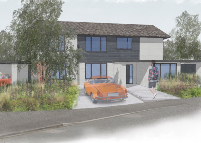 The front drive for this modern garden design in Chesham.