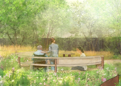 Hospital rehabilitation garden design seating area