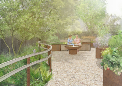 Hospital rehabilitation garden design water bowl