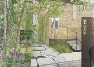 Modern Georgian garden design steps