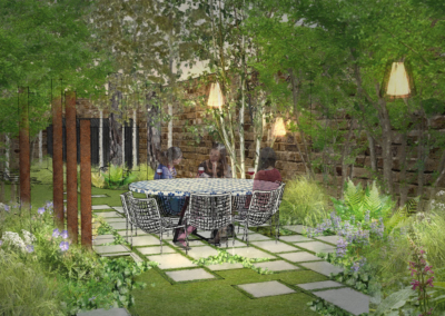 Highbury North London garden design secret seating area