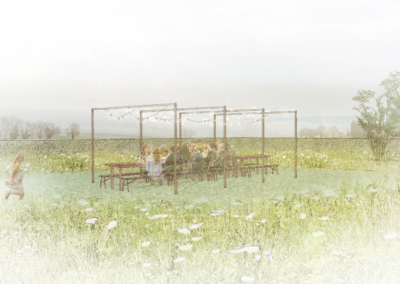 Landscape with meadow banquet in Kent by Rigden Studio