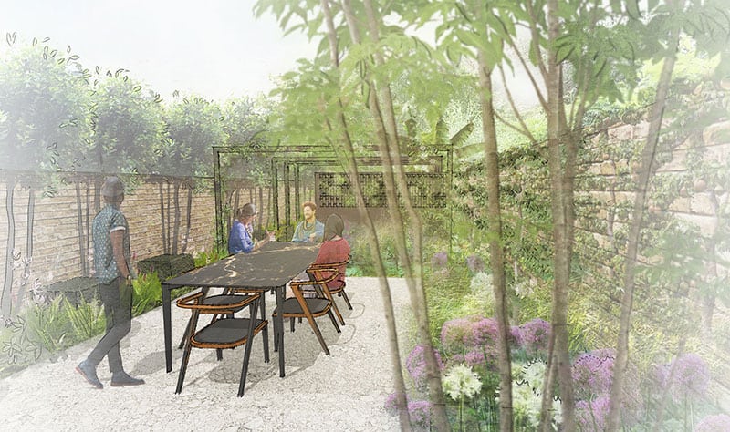 Award-winning London garden design Modern Georgian garden Society of Garden Designers Awards Finalist