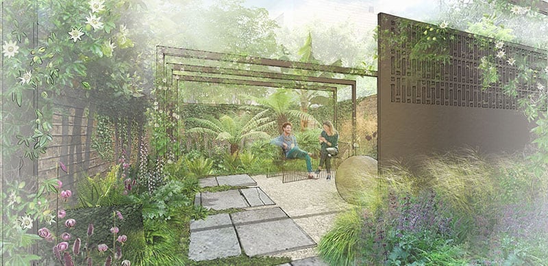 Award-winning London garden design Modern Georgian garden Society of Garden Designers Awards Finalist