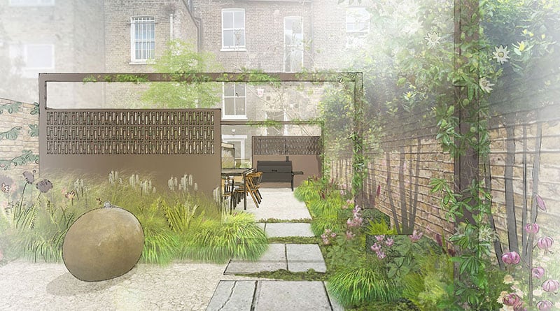 Award-winning London garden design Modern Georgian garden Society of Garden Designers Awards Finalist