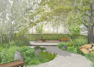 Henley-on-Thames garden design woodland glade