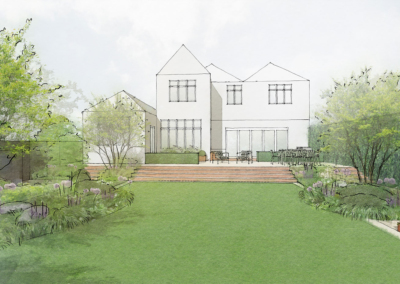 Maidenhead garden design terrace view