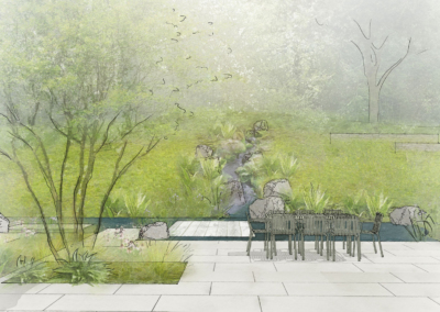 Great missenden garden design waterfall
