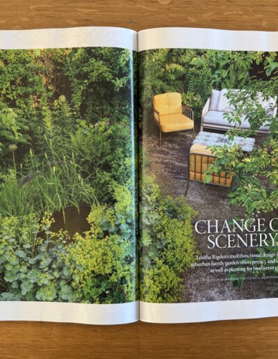 Magazine spread from Gardens Illustrated August 2025 issue featuring garden design inspiration and seasonal planting ideas